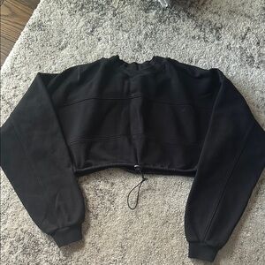 Joah Brown Black Cropped Sweatshirt